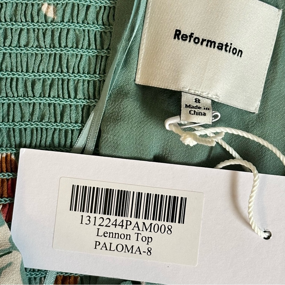 Reformation Lennon Strapless Floral Top in Paloma Print, Euro Chic, NWT, Size 8 - Picture 4 of 7
